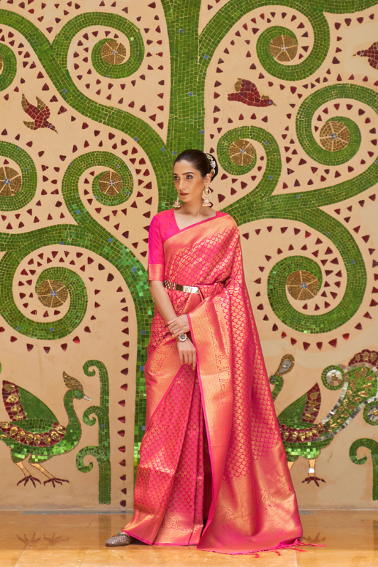 Royal Kanjivaram Silk Saree with Classic Zari Weaving Work