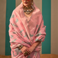 Elegant Handwoven Linen Saree with Subtle Weaving