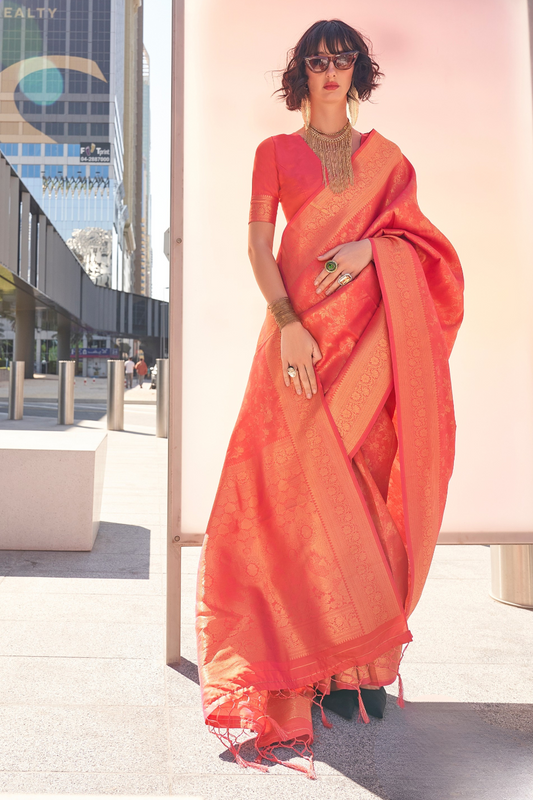 Floral Woven Zari Silk Banarasi Saree