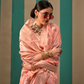 Elegant Handwoven Linen Saree with Subtle Weaving