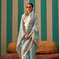 Elegant Handwoven Linen Saree with Subtle Weaving