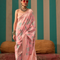 Elegant Handwoven Linen Saree with Subtle Weaving