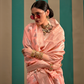 Elegant Handwoven Linen Saree with Subtle Weaving