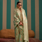Elegant Handwoven Linen Saree with Subtle Weaving