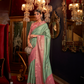 Traditional Handloom Saree with Elegant Weaving Patterns
