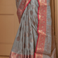 Zari Butta Tussar Silk Saree with Handwoven Elegance