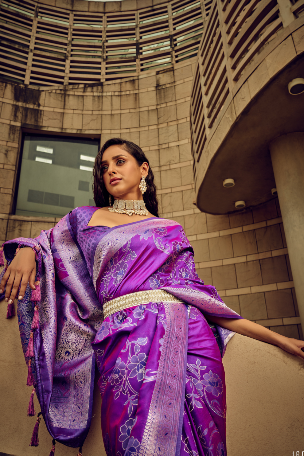 Royal Grandeur Draped in Luxurious Banarasi Satin Silk Elegance
