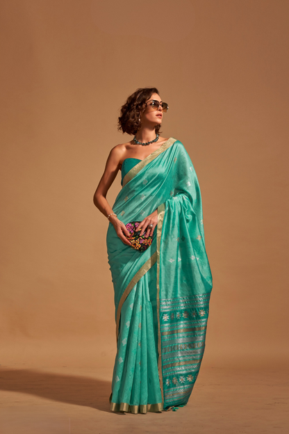 Handloom Weaving Silk Saree with Elegant Designer Finish