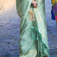 Two-Tone Kanjivaram Saree with Rich Zari Weaving