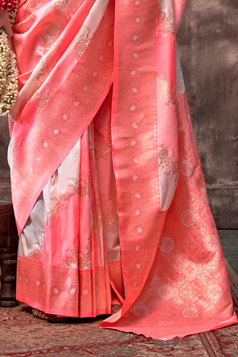 Printed Woven Rangkat Banarasi Silk Saree