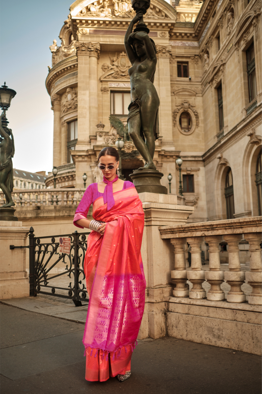 Banarasi Soft Silk Handloom Saree with Traditional Elegance