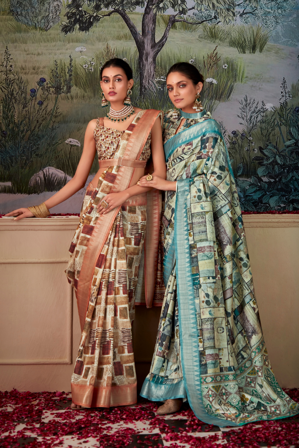 Handloom Tussar Silk with Digital Print - LaVante Fashion