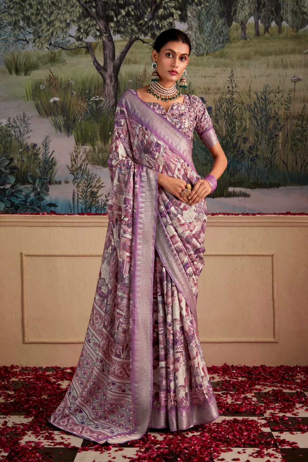 Handloom Tussar Silk with Digital Print - LaVante Fashion
