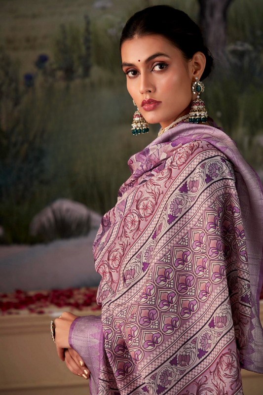 Handloom Tussar Silk with Digital Print - LaVante Fashion
