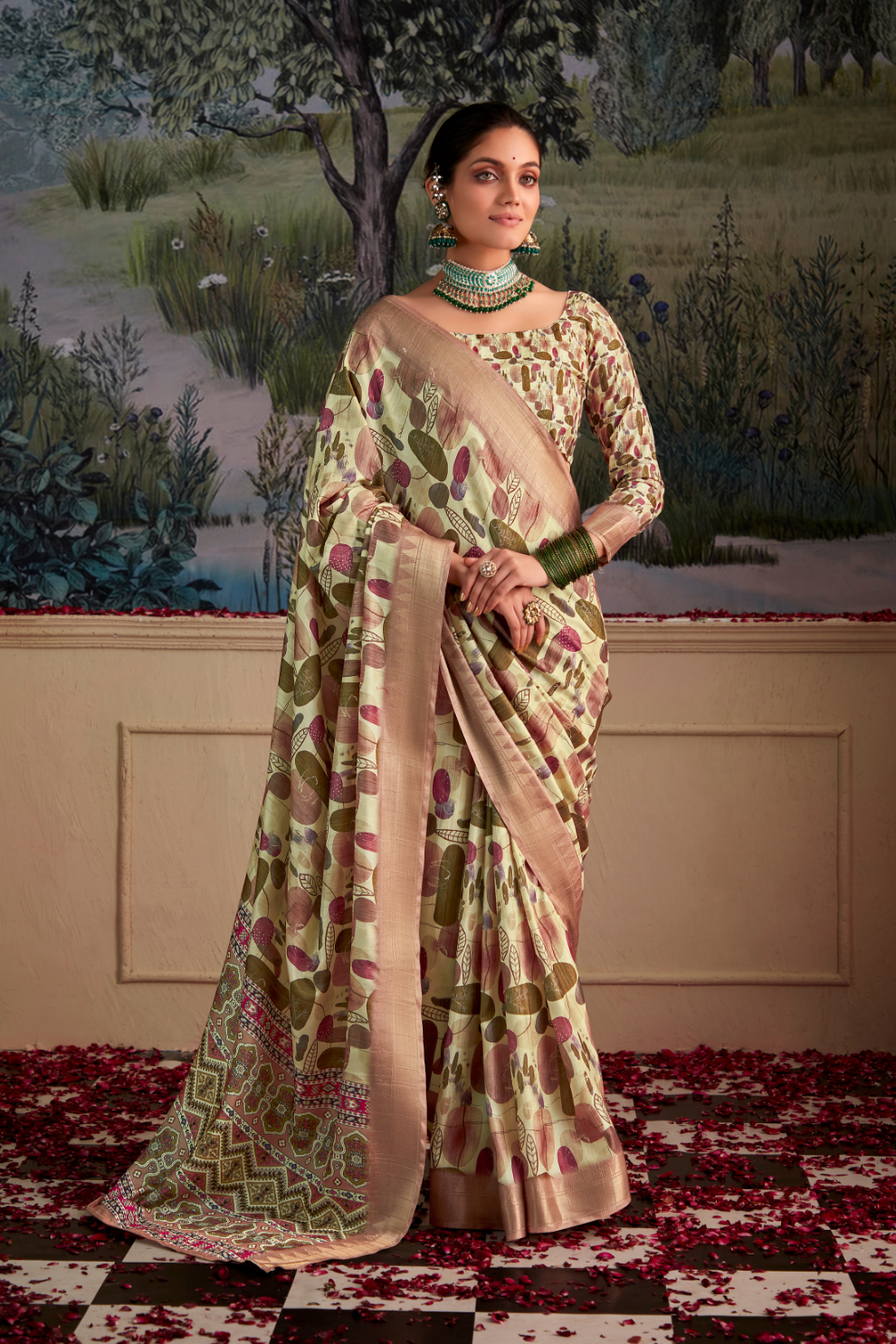 Handloom Tussar Silk with Digital Print - LaVante Fashion