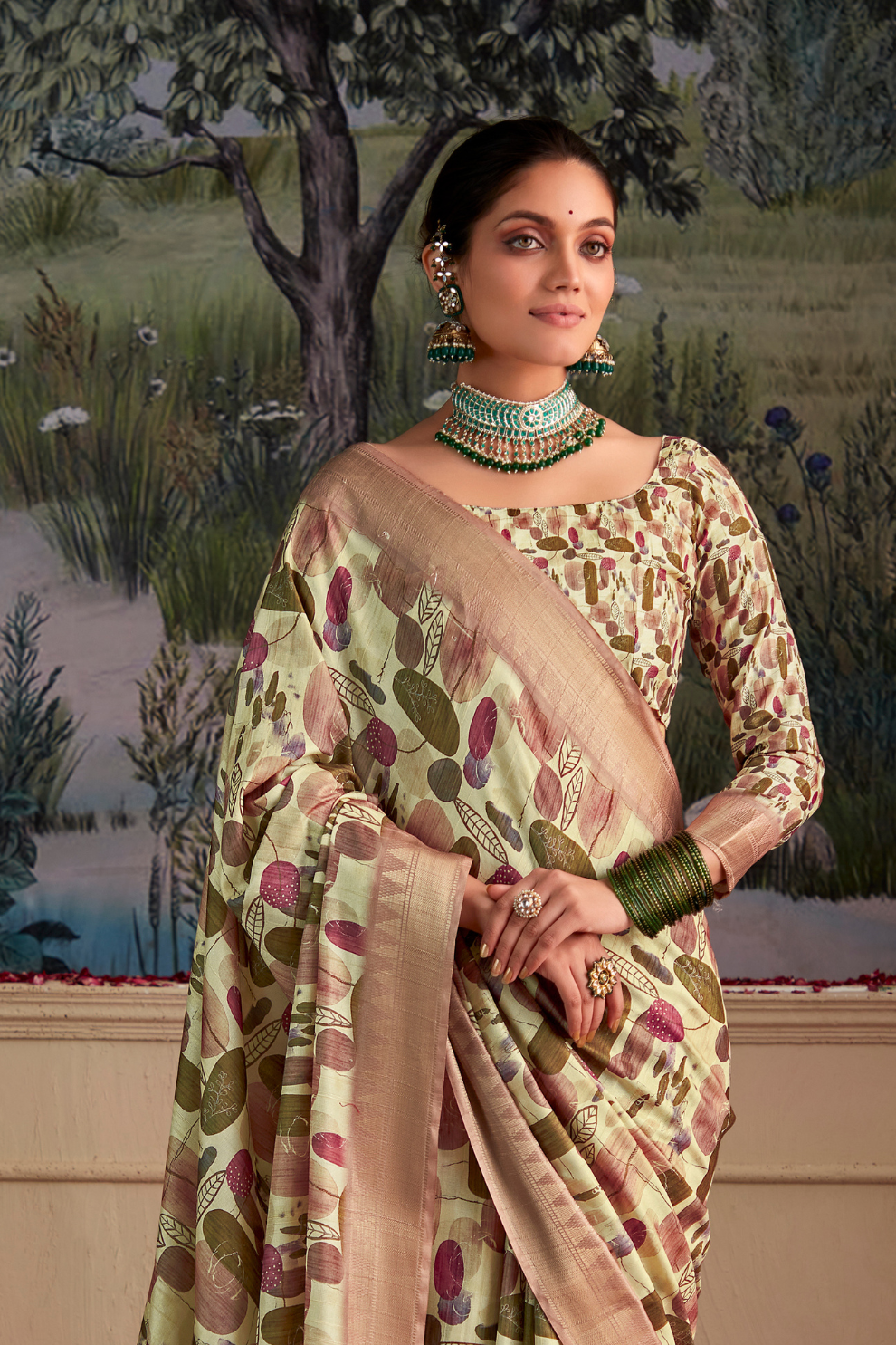Handloom Tussar Silk with Digital Print - LaVante Fashion