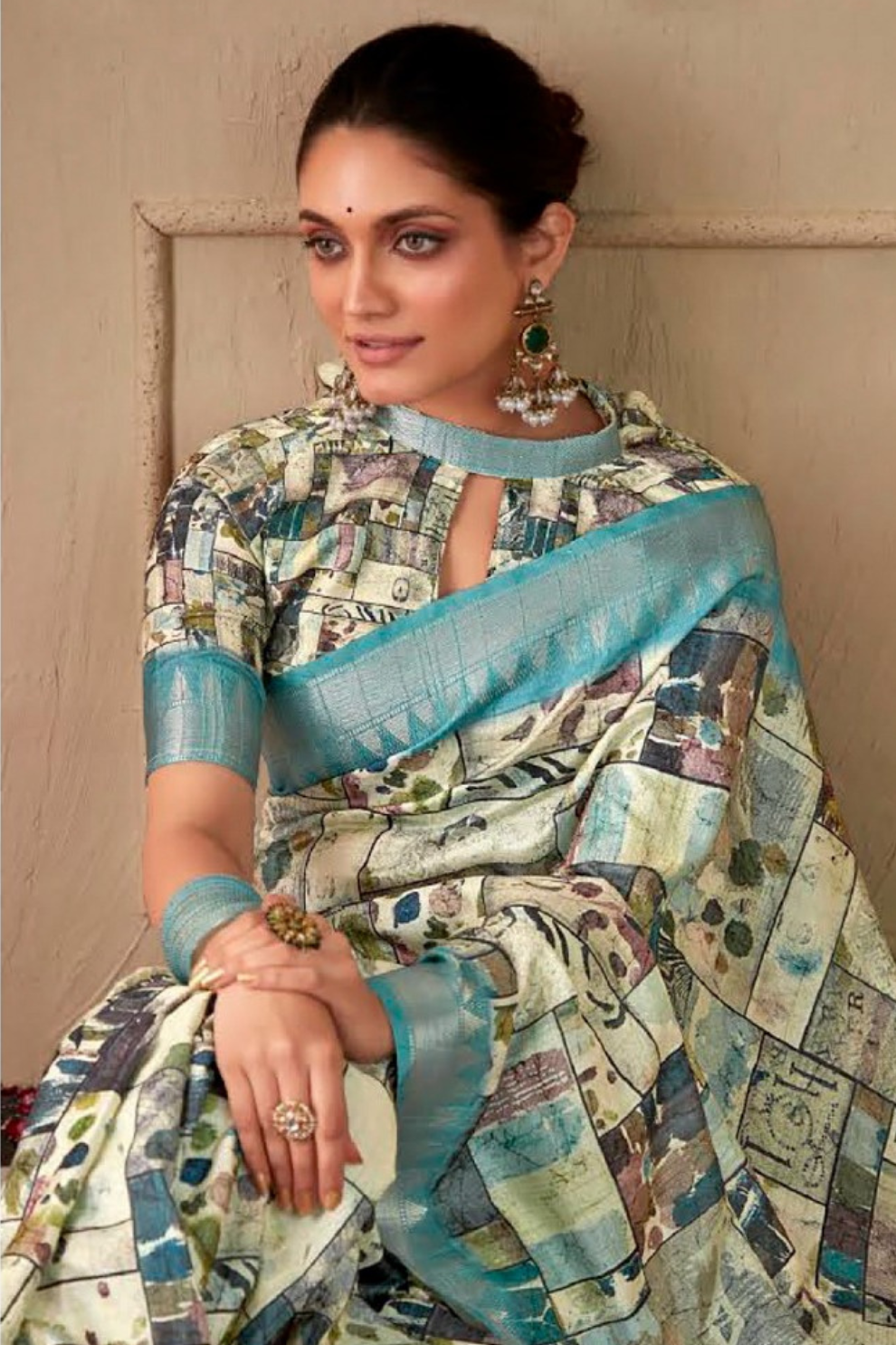 Handloom Tussar Silk with Digital Print - LaVante Fashion