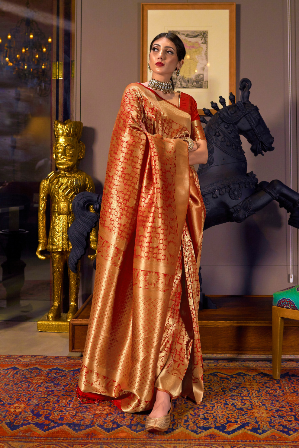 Traditional Soft Woven Saree in Rich Kanjivaram Silk