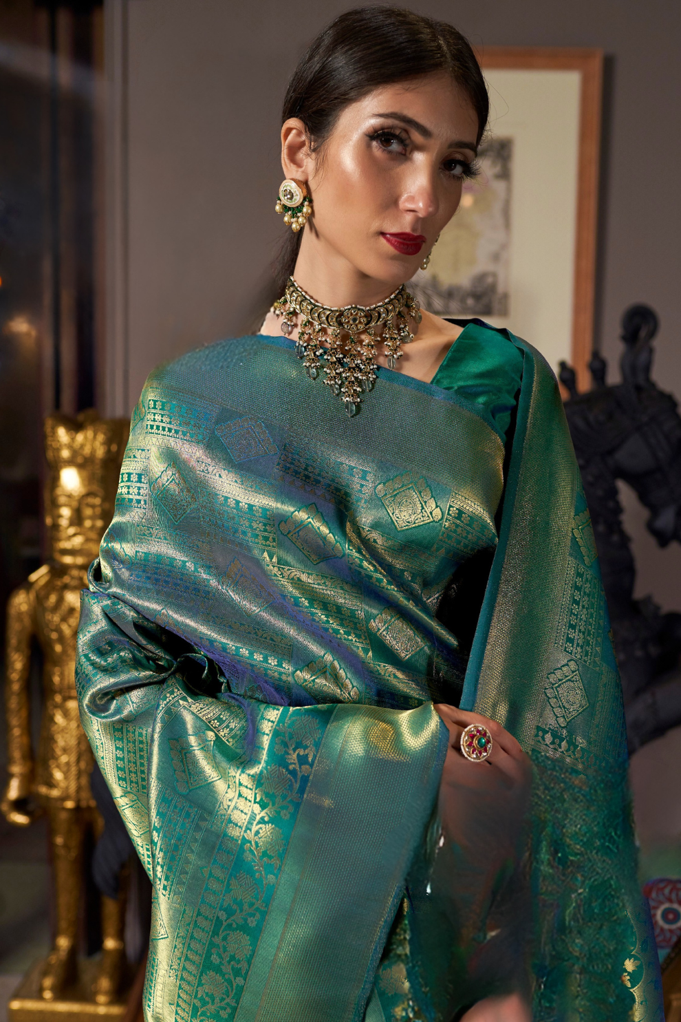 Traditional Soft Woven Saree in Rich Kanjivaram Silk