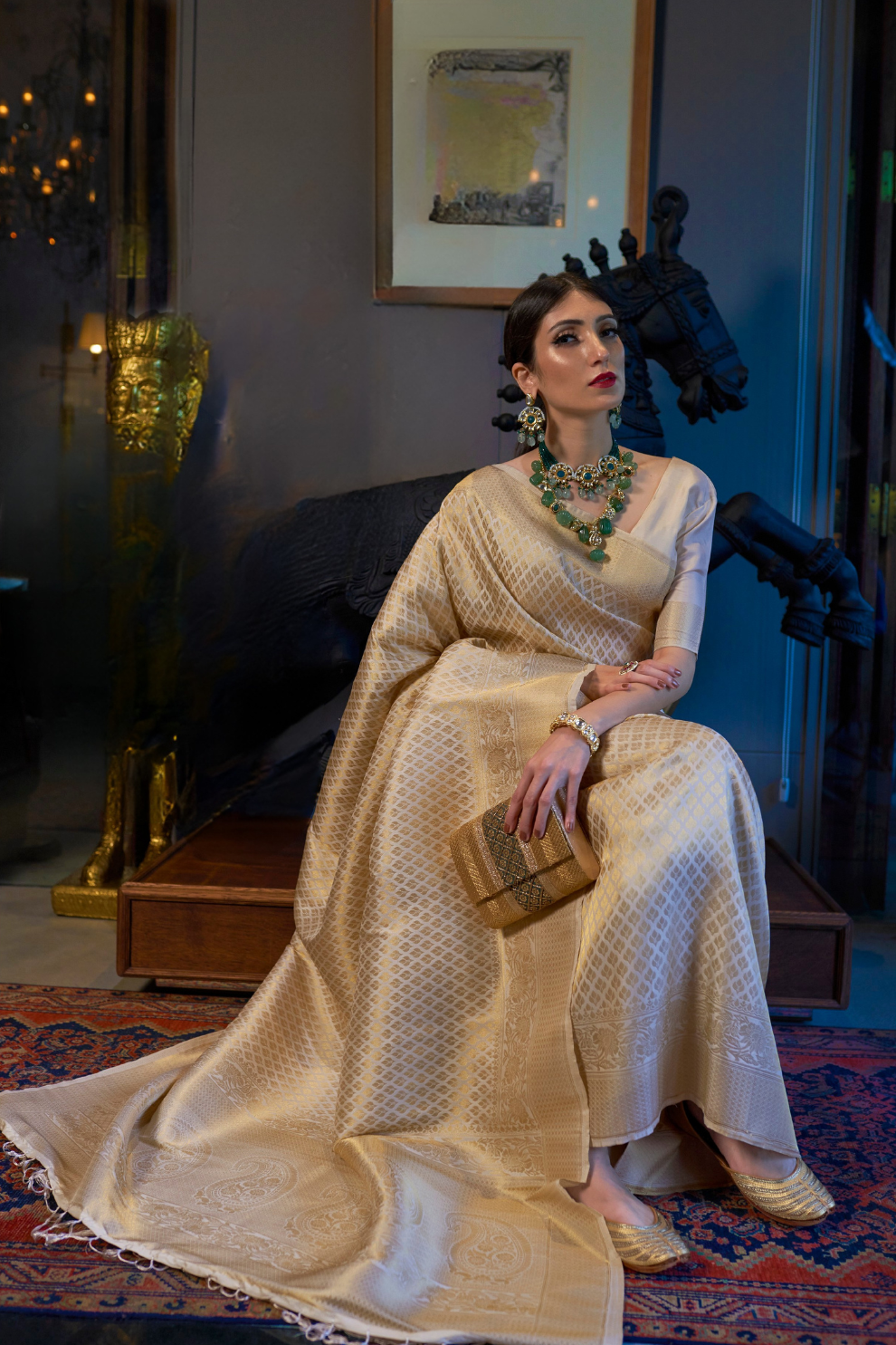 Traditional Soft Woven Saree in Rich Kanjivaram Silk