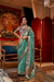 Handwoven Moss Chiffon Saree with Heavy Jacquard Blouse