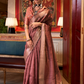 Handwoven Moss Chiffon Saree with Heavy Jacquard Blouse