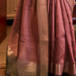 Handwoven Moss Chiffon Saree with Heavy Jacquard Blouse