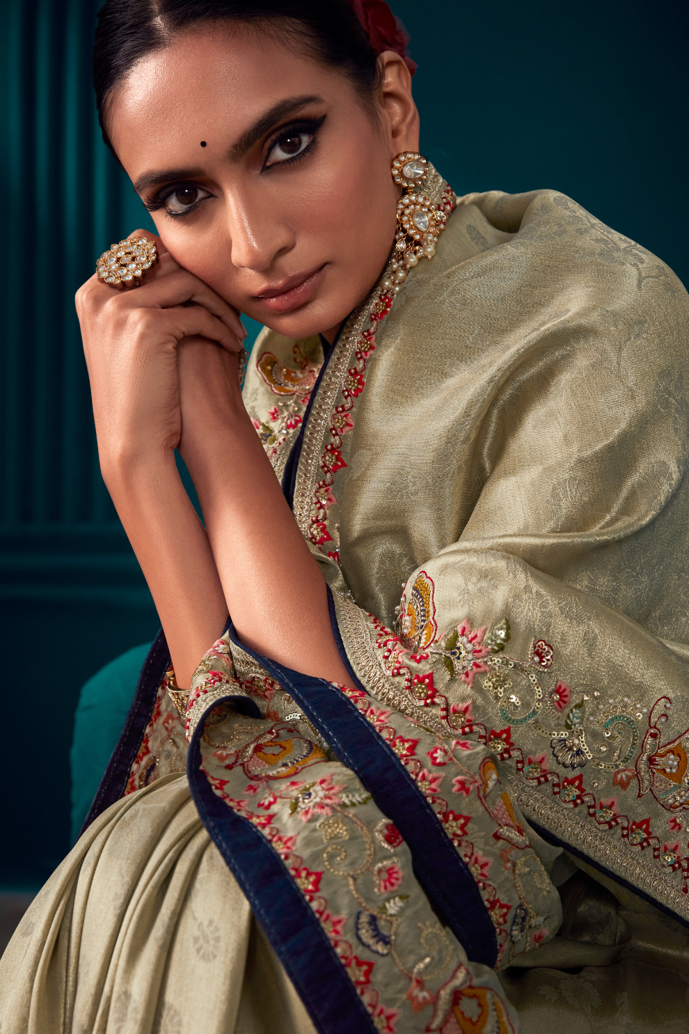 Heritage in Silk Elegant Designer Banarasi Kanjivaram Masterpiece