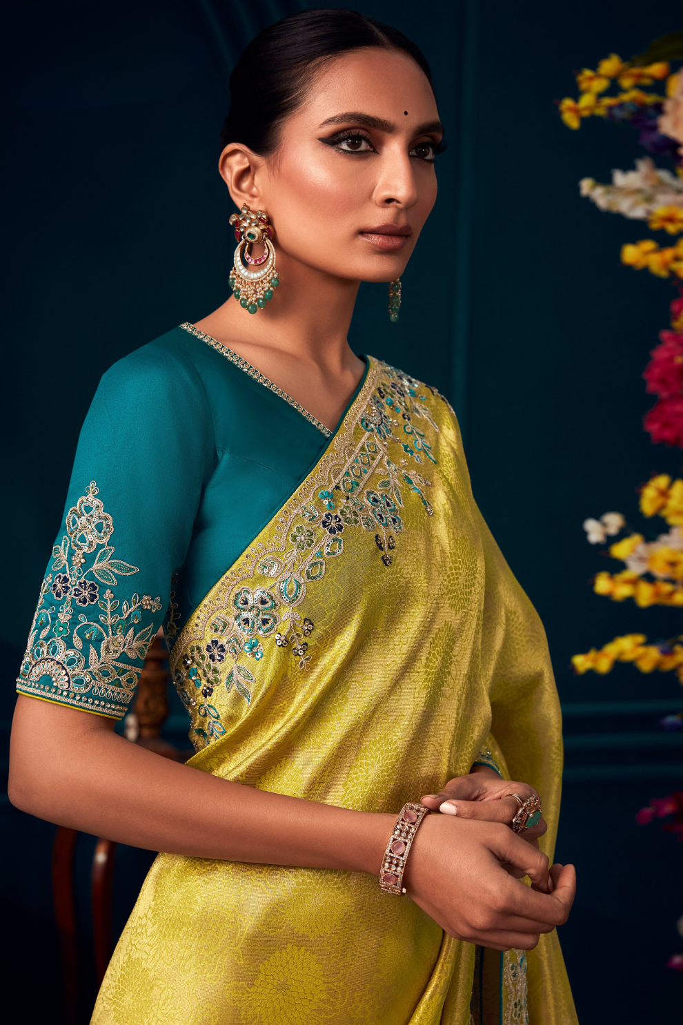 Heritage in Silk Elegant Designer Banarasi Kanjivaram Masterpiece
