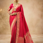 Designer Bridal Saree – Heavy Zardozi Border with Zircon & Kaanch Work