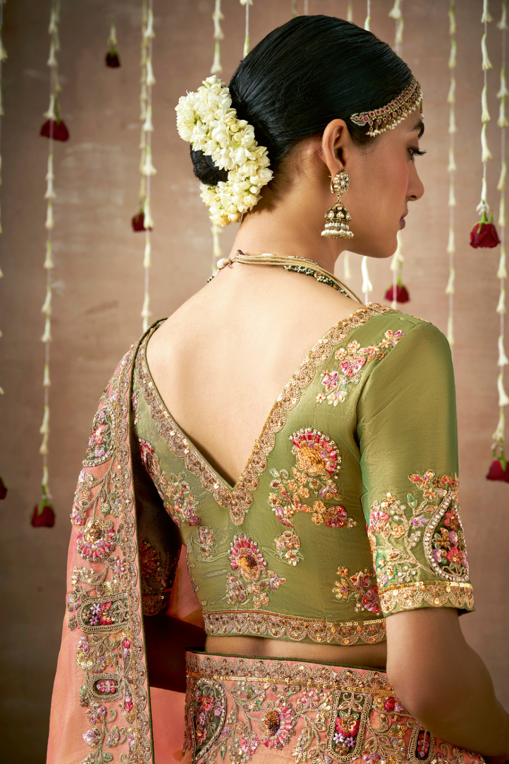 Tissue Dola Silk Embroidered Wedding Saree for Timeless Elegance