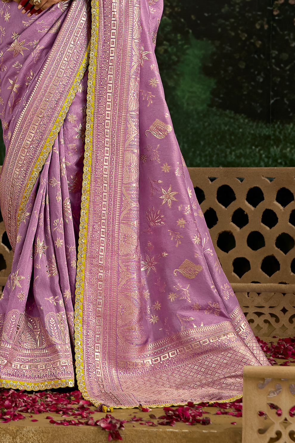 Woven Art Silk Wedding Saree with Rich Traditional Detailing