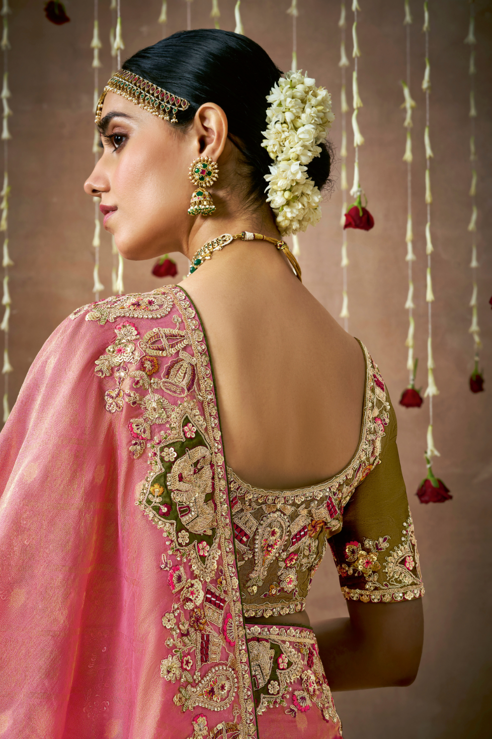 Tissue Dola Silk Embroidered Wedding Saree for Timeless Elegance