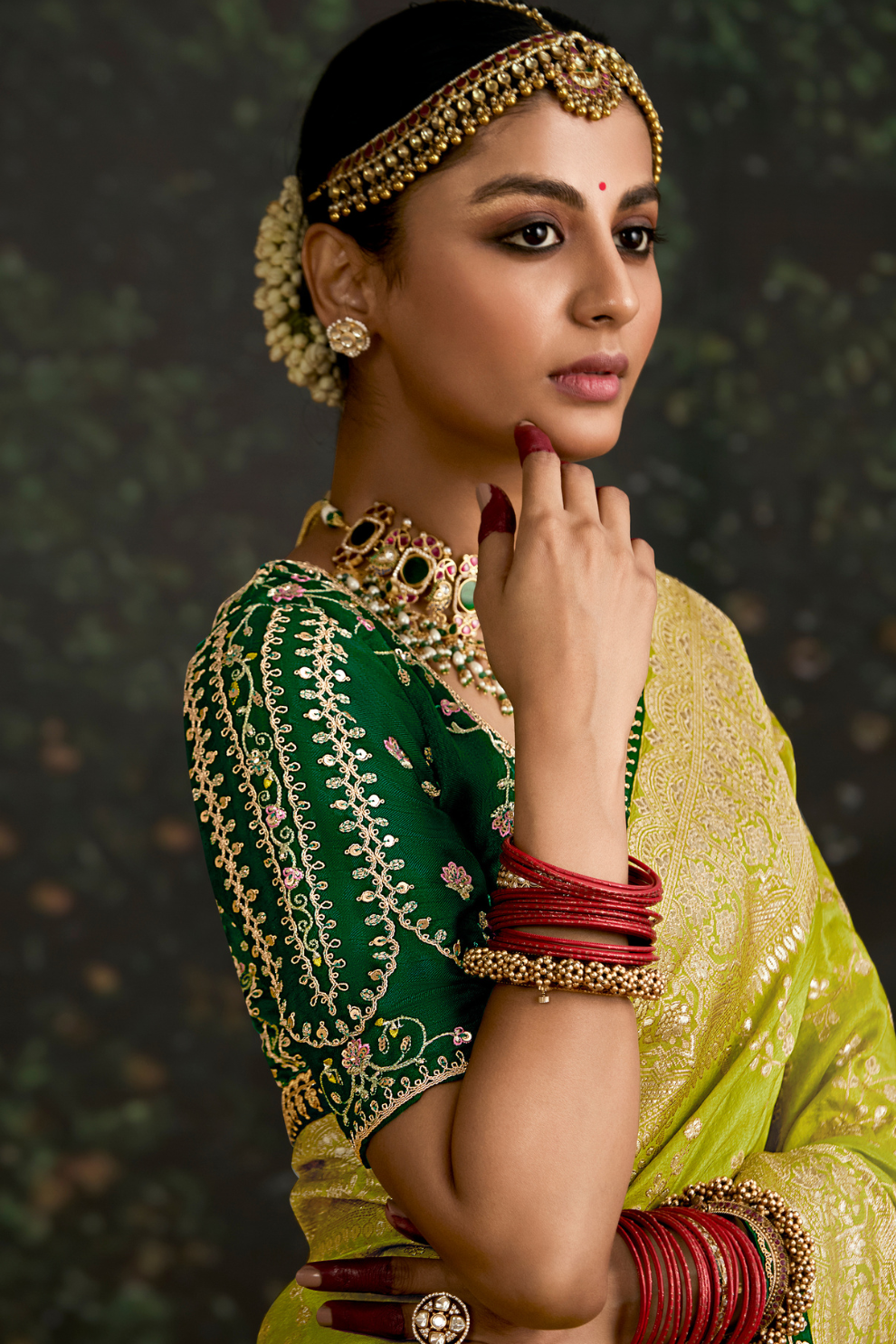 Woven Art Silk Wedding Saree with Rich Traditional Detailing