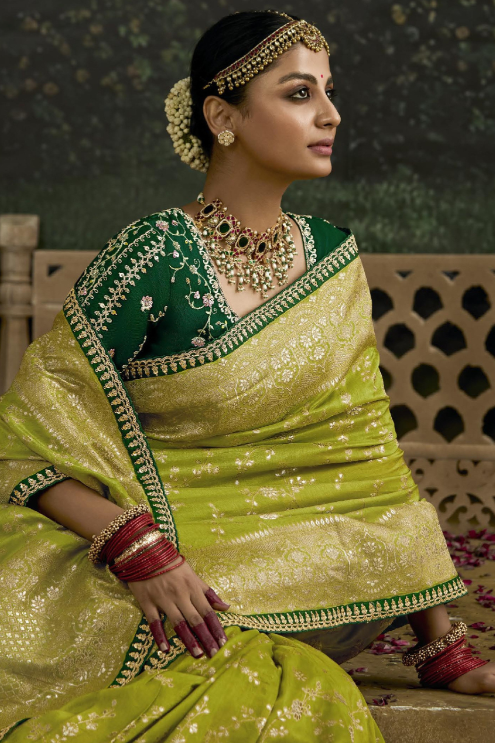 Woven Art Silk Wedding Saree with Rich Traditional Detailing
