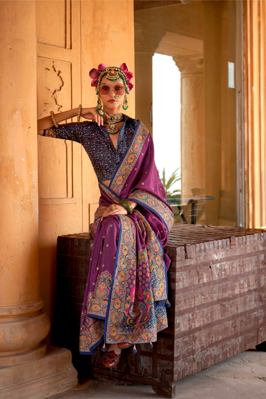 Super Polyester Viscose Silk Saree with Hand Block Luxury Print