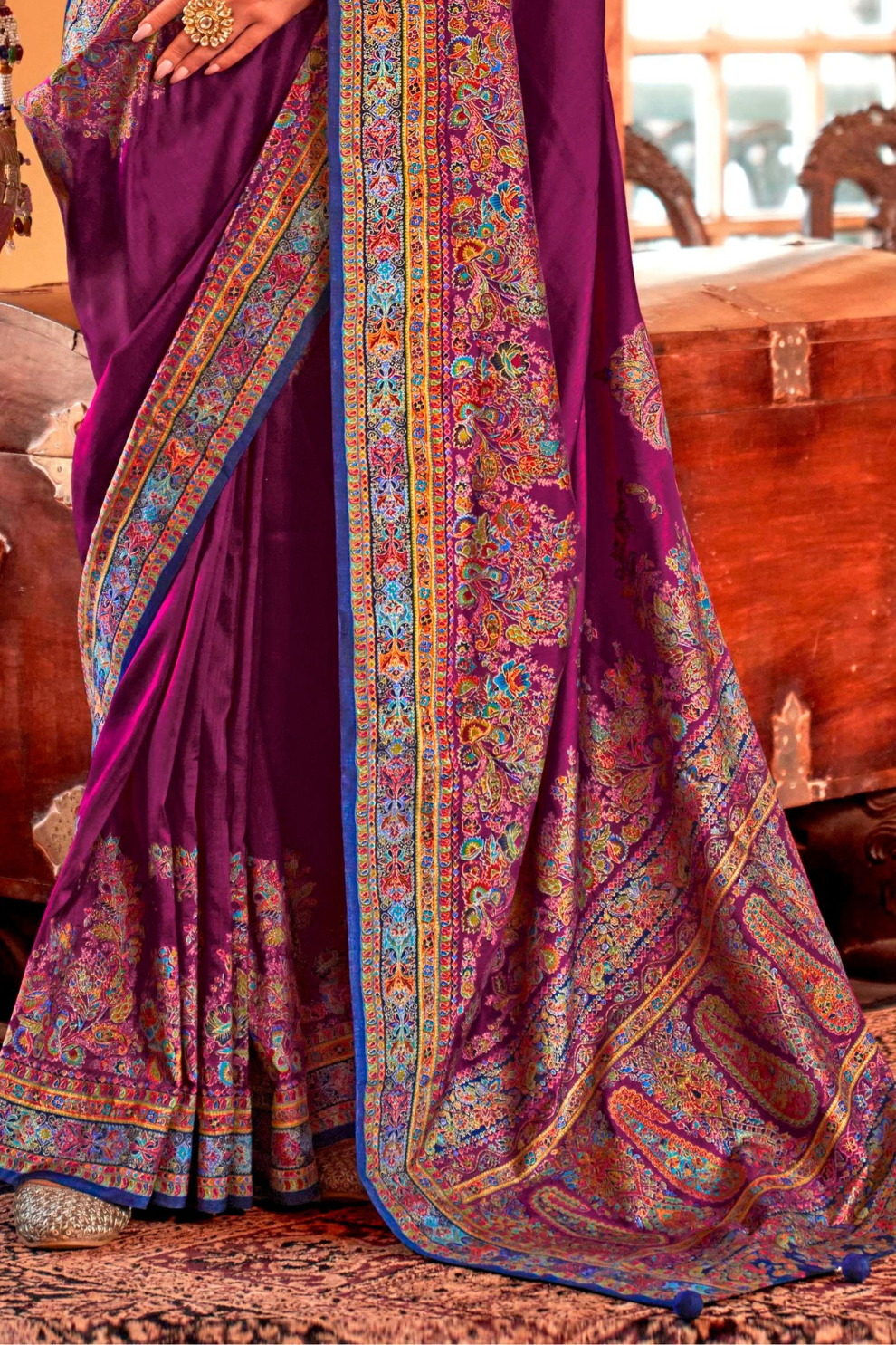 Soft Polyester Viscose Silk Saree with Hand Block Luxury Print - LaVante Fashion