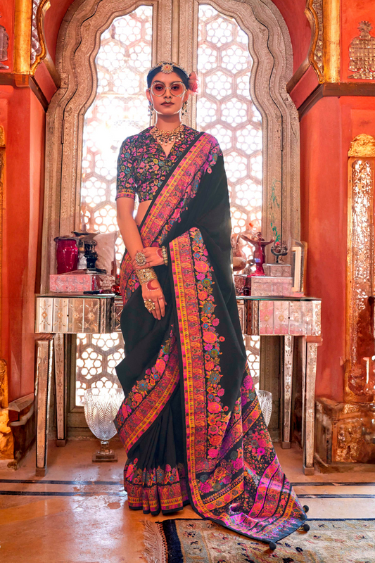 High-Quality Super 801 P.V. Silk Saree with H.B. Luxury Print - LaVante Fashion
