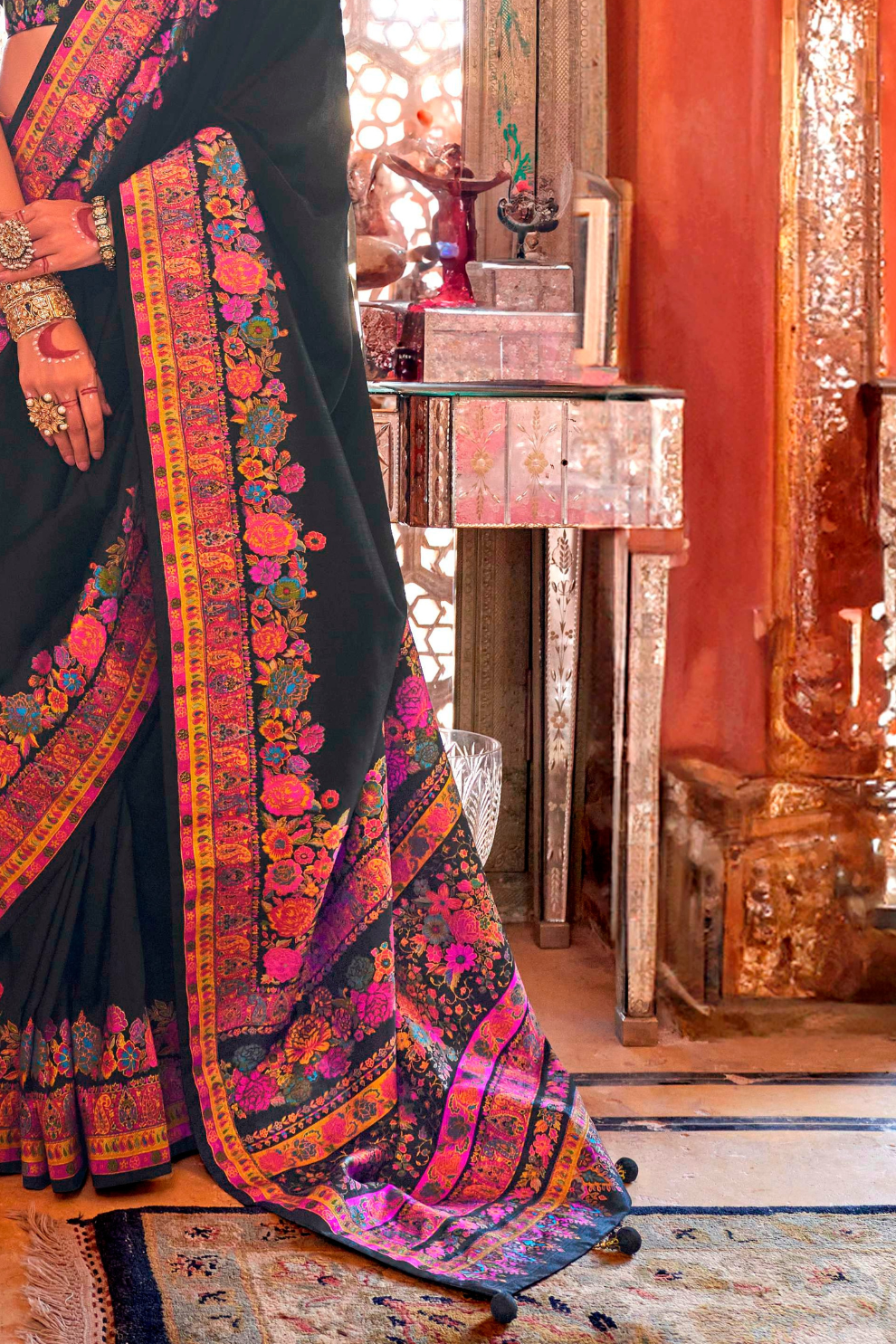 High-Quality Super 801 P.V. Silk Saree with H.B. Luxury Print - LaVante Fashion