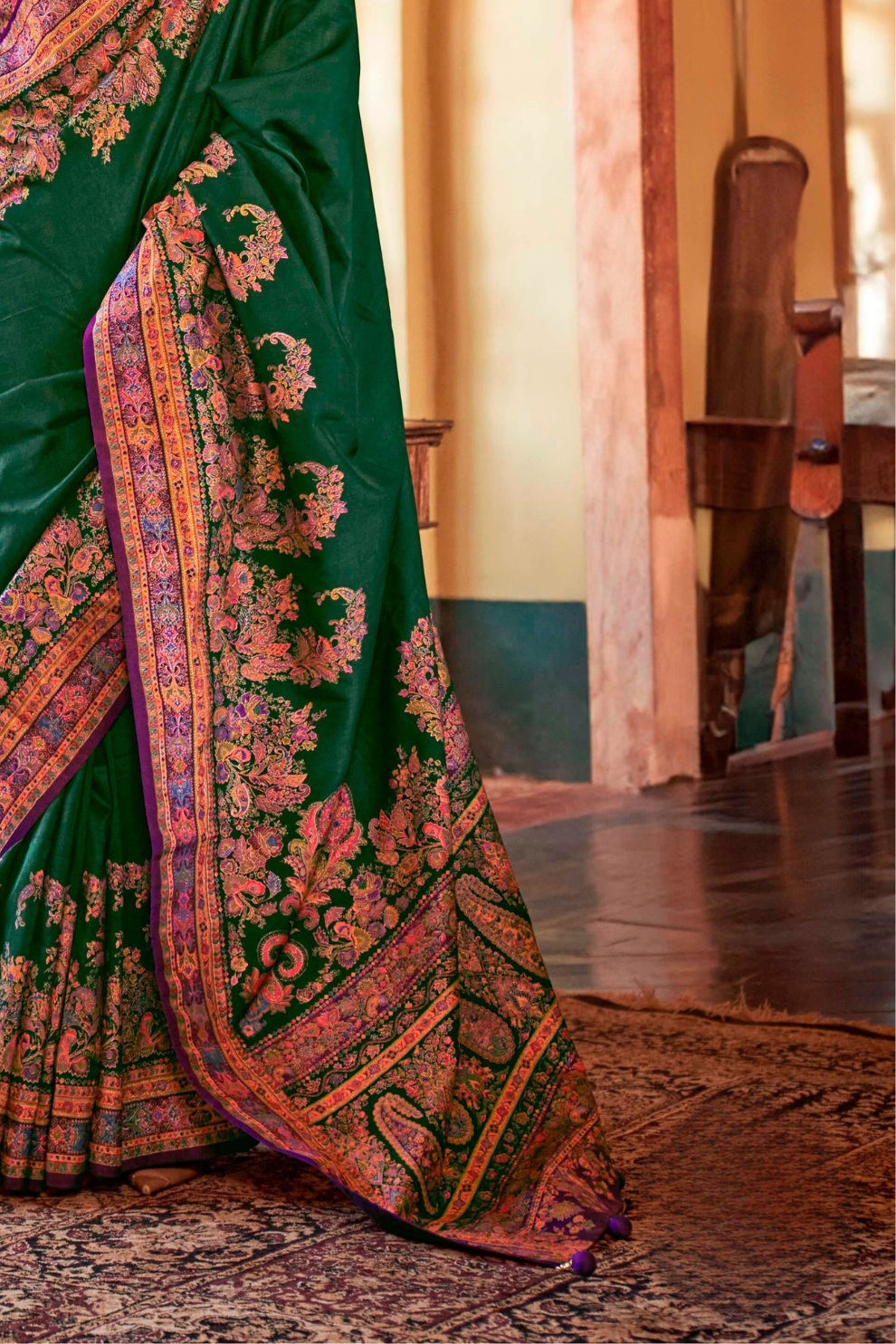 Soft Polyester Viscose Silk Saree with Hand Block Luxury Print - LaVante Fashion