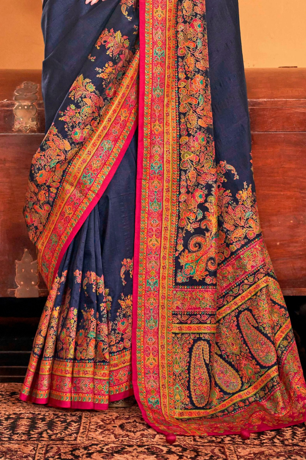 Soft Polyester Viscose Silk Saree with Hand Block Luxury Print - LaVante Fashion