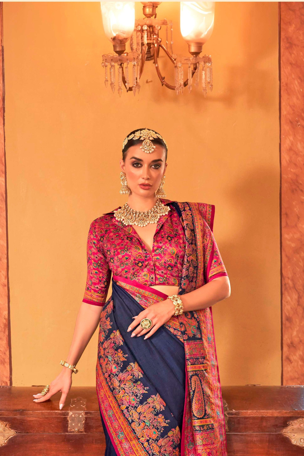 Soft Polyester Viscose Silk Saree with Hand Block Luxury Print - LaVante Fashion
