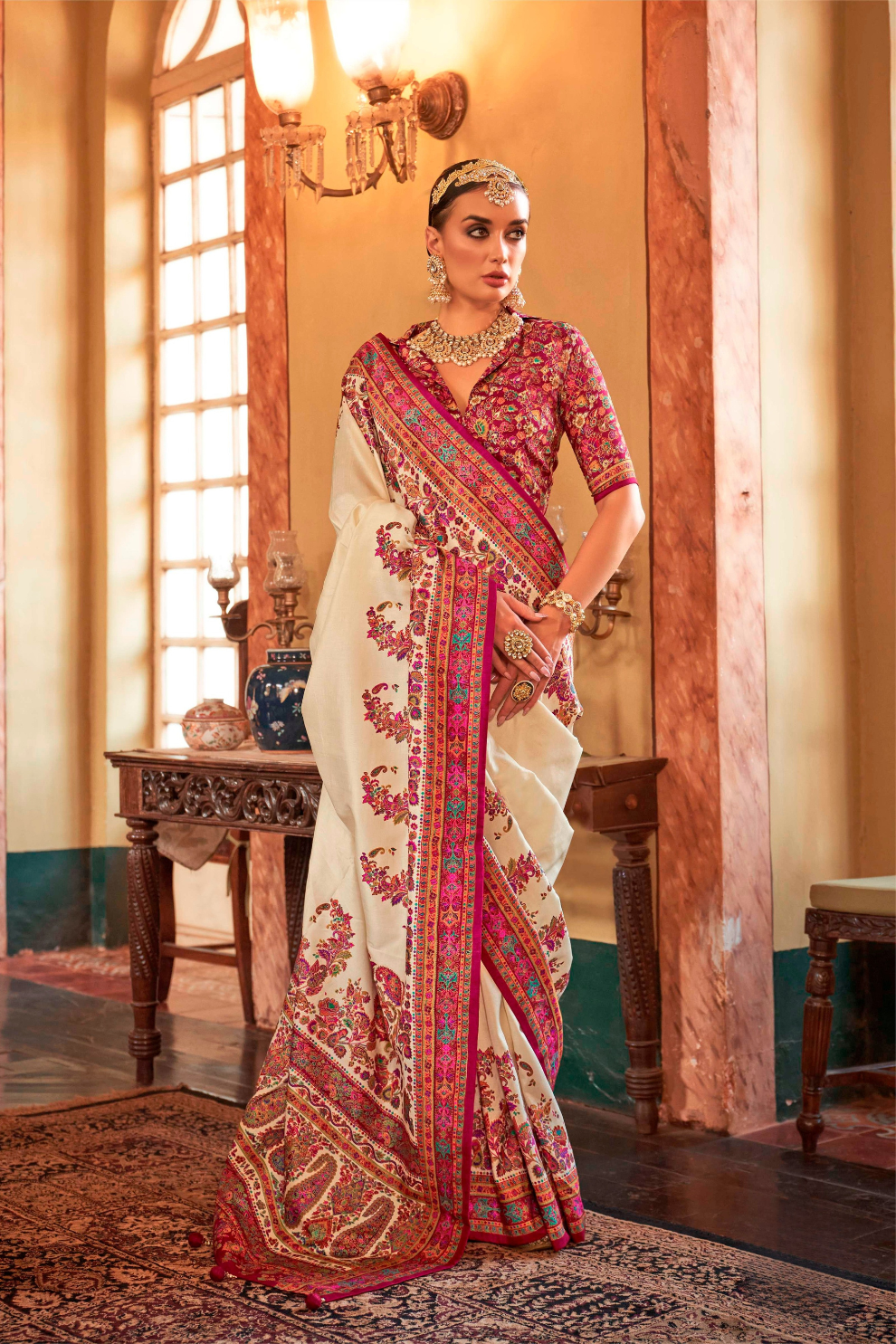 Soft Polyester Viscose Silk Saree with Hand Block Luxury Print - LaVante Fashion