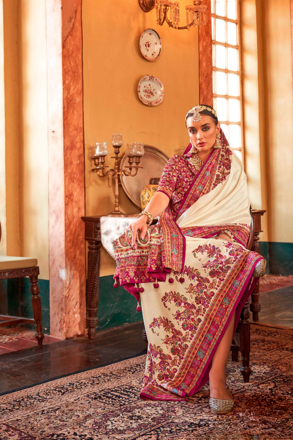 Soft Polyester Viscose Silk Saree with Hand Block Luxury Print - LaVante Fashion
