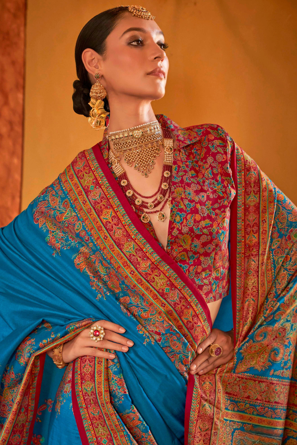 Soft Polyester Viscose Silk Saree with Hand Block Luxury Print - LaVante Fashion