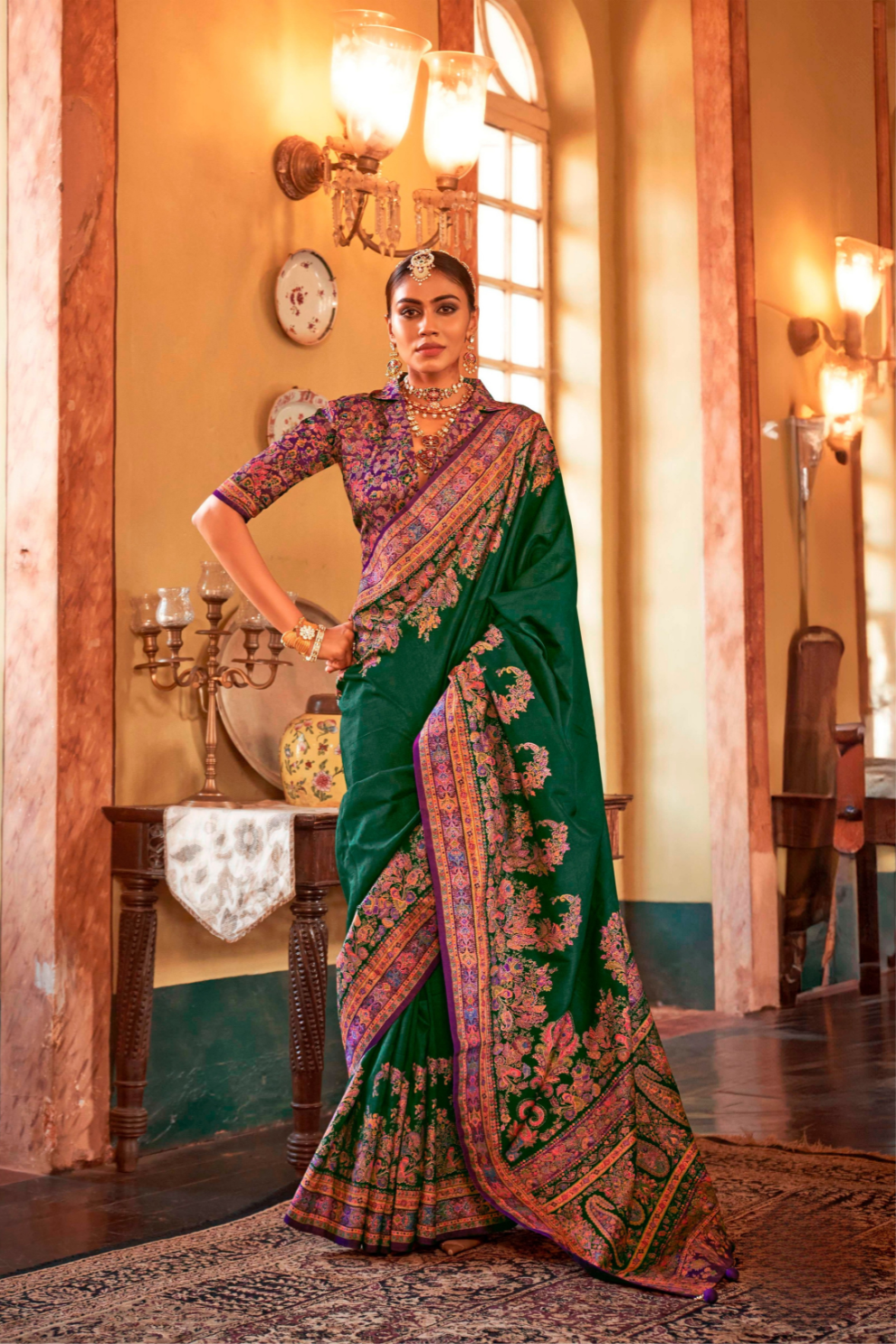 Soft Polyester Viscose Silk Saree with Hand Block Luxury Print - LaVante Fashion