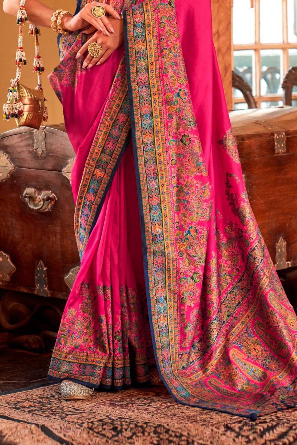 Soft Polyester Viscose Silk Saree with Hand Block Luxury Print - LaVante Fashion