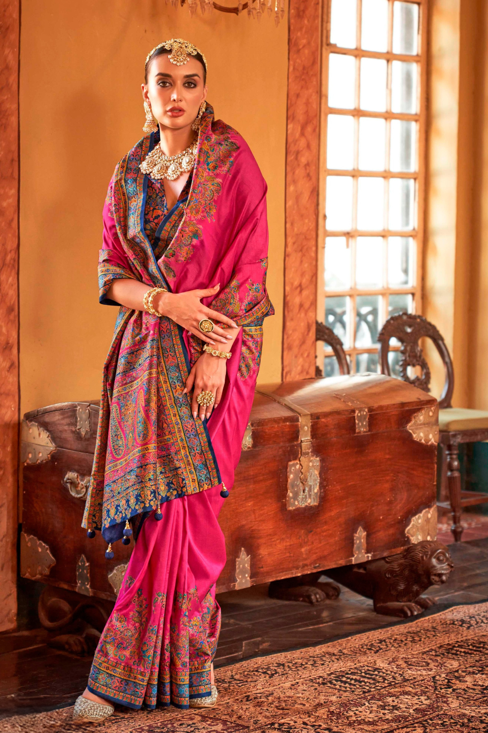 Soft Polyester Viscose Silk Saree with Hand Block Luxury Print - LaVante Fashion