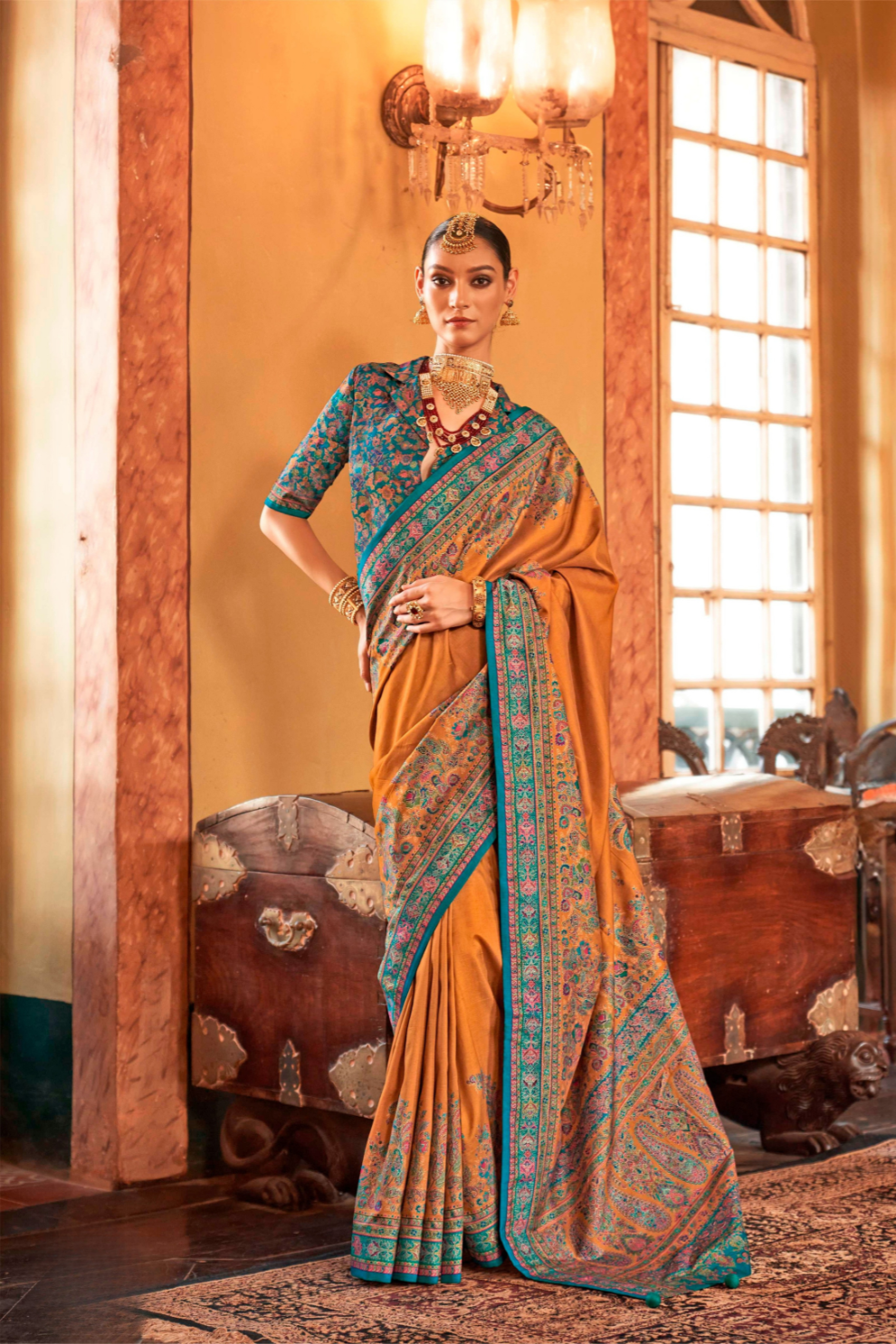 Soft Polyester Viscose Silk Saree with Hand Block Luxury Print - LaVante Fashion