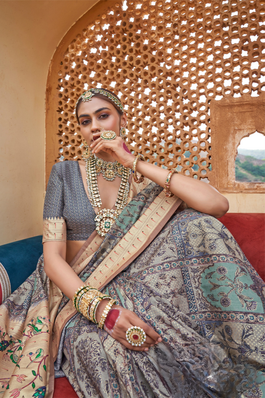 Graceful Digital Print Saree in Lightweight Viscose Silk